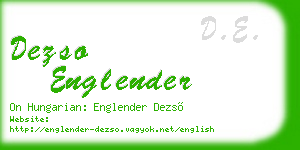 dezso englender business card